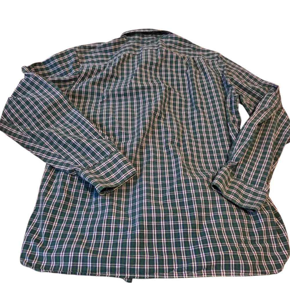 J. Crew Slim Fit Men's Blue & Green Plaid Button Down Shirt 100% Cotton Size L